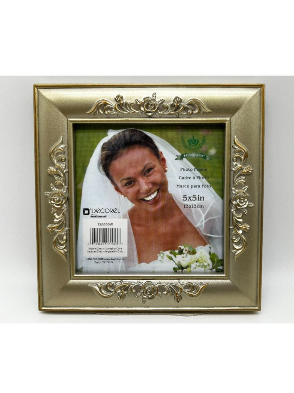 Decorel Ornate Light Gold Photo Frame 5 x 5 inches with black easel back *NEW*